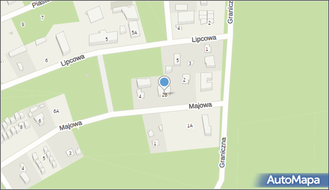 Pobierowo, Majowa, 2B, mapa Pobierowo