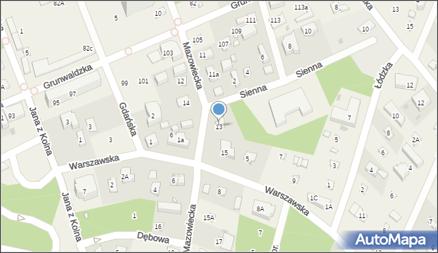 Pobierowo, Mazowiecka, 13, mapa Pobierowo