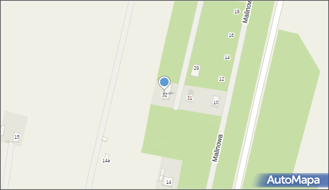 Podkampinos, Malinowa, 32, mapa Podkampinos