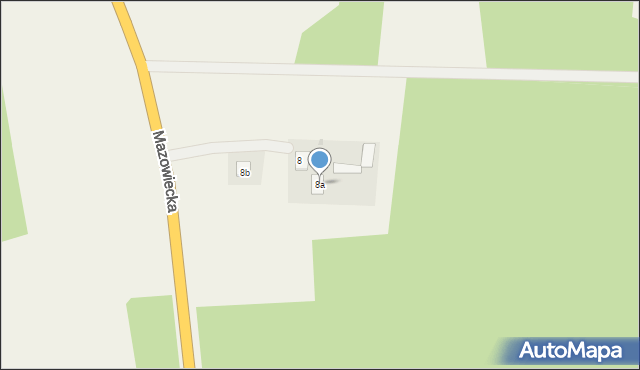 Podnieśno, Mazowiecka, 8a, mapa Podnieśno