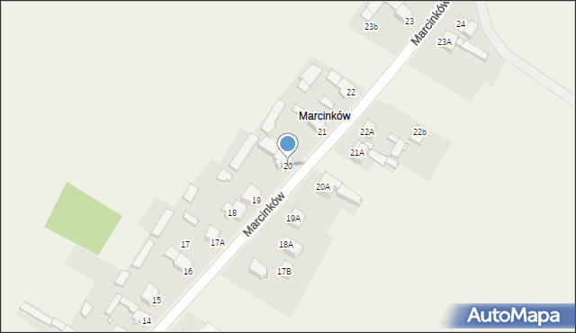 Podwarpie, Marcinków, 20, mapa Podwarpie