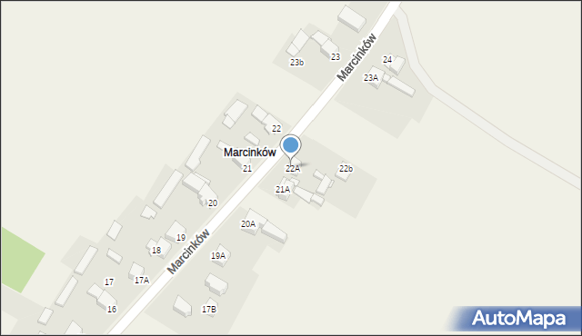 Podwarpie, Marcinków, 22A, mapa Podwarpie