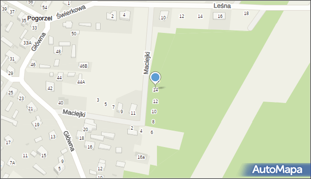 Pogorzel, Maciejki, 14, mapa Pogorzel