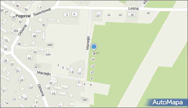 Pogorzel, Maciejki, 16, mapa Pogorzel