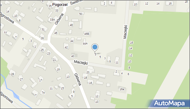 Pogorzel, Maciejki, 3, mapa Pogorzel