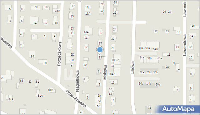 Polkowice, Makowa, 13, mapa Polkowice