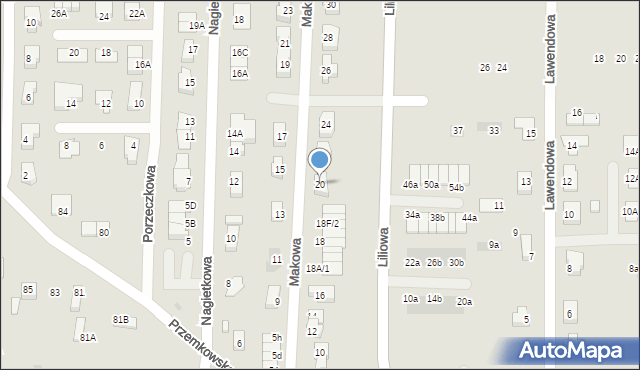 Polkowice, Makowa, 20, mapa Polkowice
