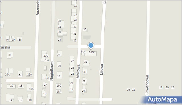 Polkowice, Makowa, 34G, mapa Polkowice