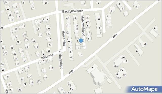 Polkowice, Małkowskiego Andrzeja, 1c, mapa Polkowice
