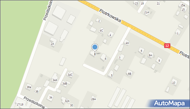 Poniatów, Magnolii, 8, mapa Poniatów