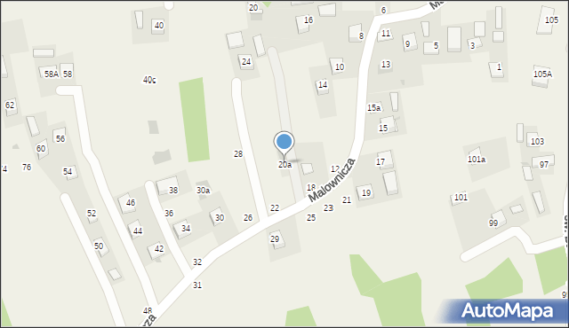 Poręba Spytkowska, Malownicza, 20a, mapa Poręba Spytkowska