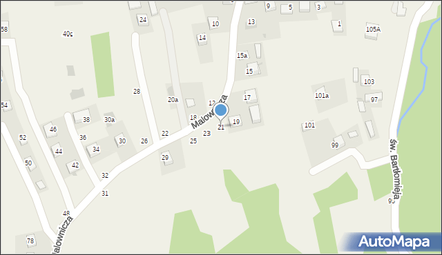 Poręba Spytkowska, Malownicza, 21, mapa Poręba Spytkowska