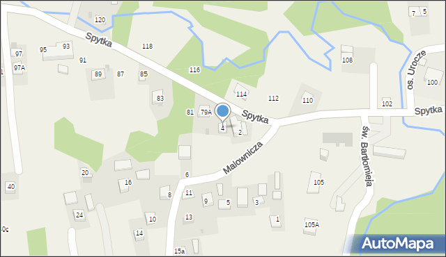 Poręba Spytkowska, Malownicza, 4, mapa Poręba Spytkowska