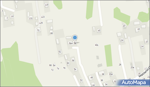 Poręba Spytkowska, Malownicza, 58, mapa Poręba Spytkowska