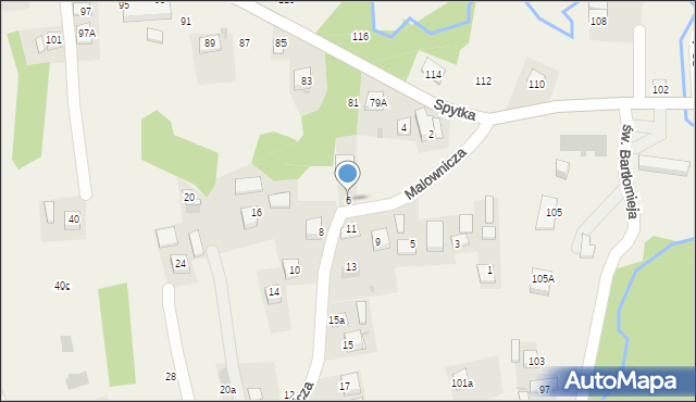 Poręba Spytkowska, Malownicza, 6, mapa Poręba Spytkowska
