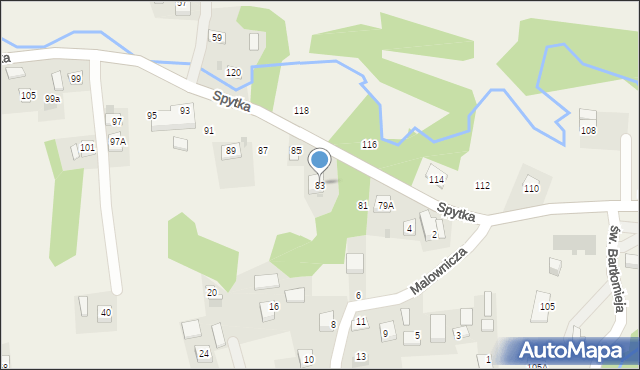 Poręba Spytkowska, Malownicza, 83, mapa Poręba Spytkowska