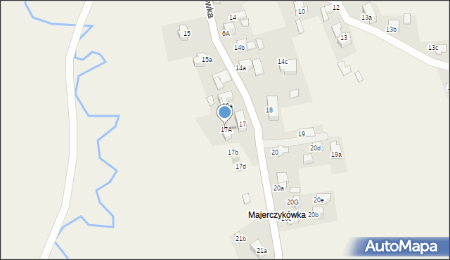 Poronin, Majerczykówka, 17A, mapa Poronin