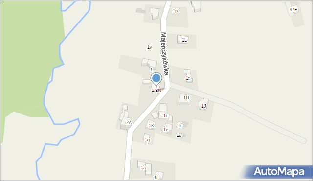 Poronin, Majerczykówka, 1b, mapa Poronin