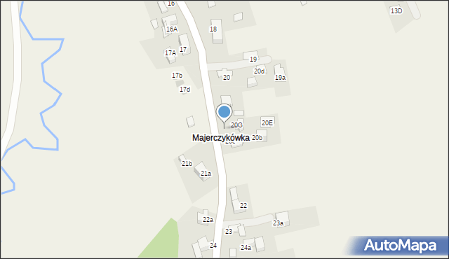 Poronin, Majerczykówka, 20f, mapa Poronin