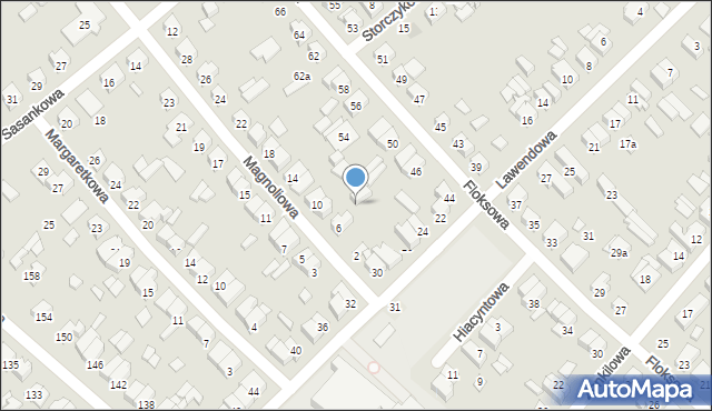 Poznań, Magnoliowa, 6a, mapa Poznania
