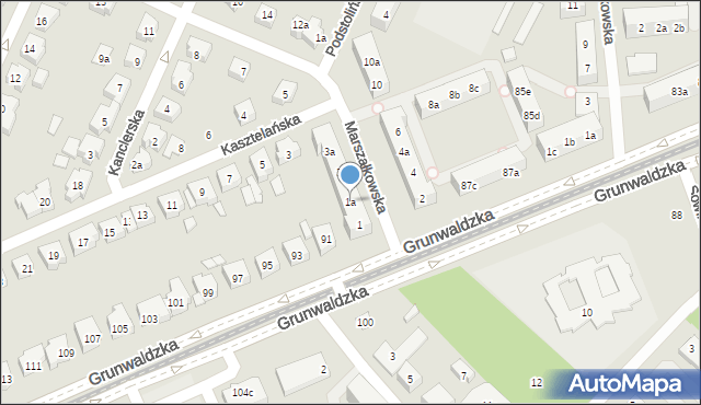 Poznań, Marszałkowska, 1a, mapa Poznania