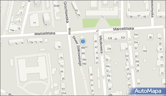 Poznań, Marcelińska, 66b, mapa Poznania