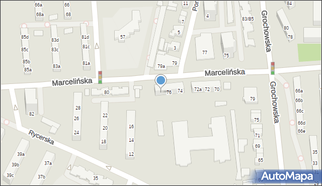 Poznań, Marcelińska, 76a, mapa Poznania