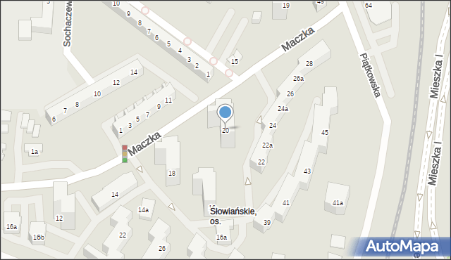 Poznań, Maczka Stanisława, gen., 20, mapa Poznania