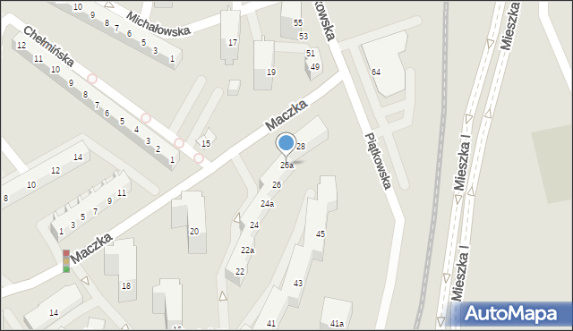 Poznań, Maczka Stanisława, gen., 26a, mapa Poznania