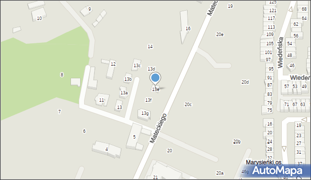 Poznań, Mateckiego Teofila, 13e, mapa Poznania