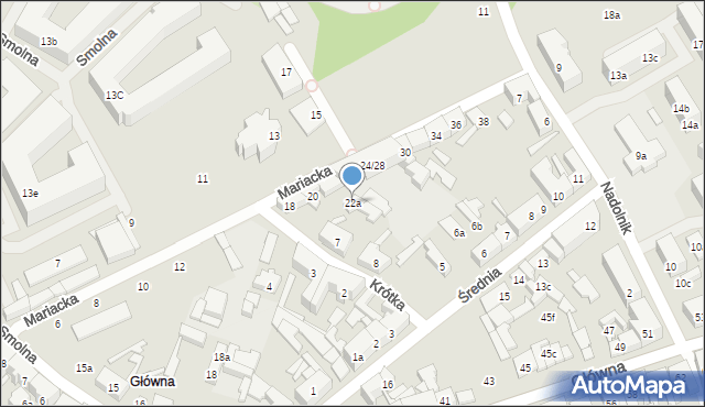 Poznań, Mariacka, 22a, mapa Poznania