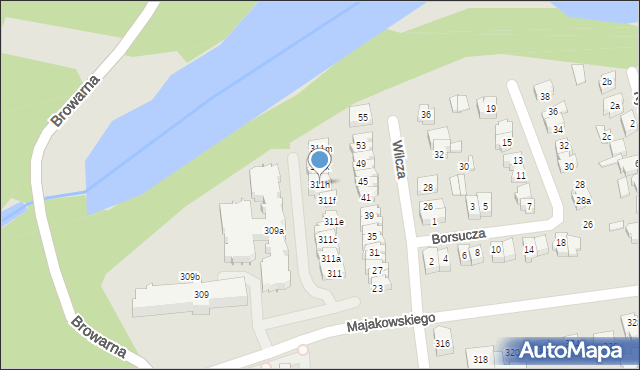 Poznań, Majakowskiego Włodzimierza, 311h, mapa Poznania