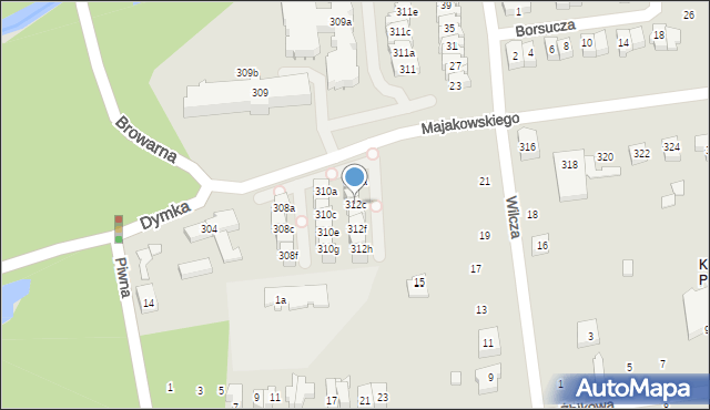 Poznań, Majakowskiego Włodzimierza, 312c, mapa Poznania
