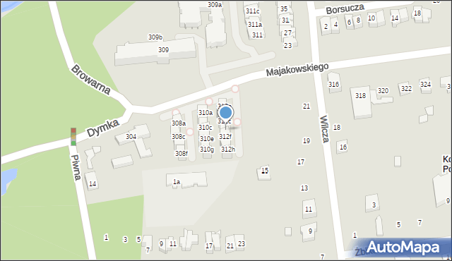 Poznań, Majakowskiego Włodzimierza, 312e, mapa Poznania