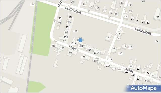 Poznań, Maya Romana, 101F, mapa Poznania
