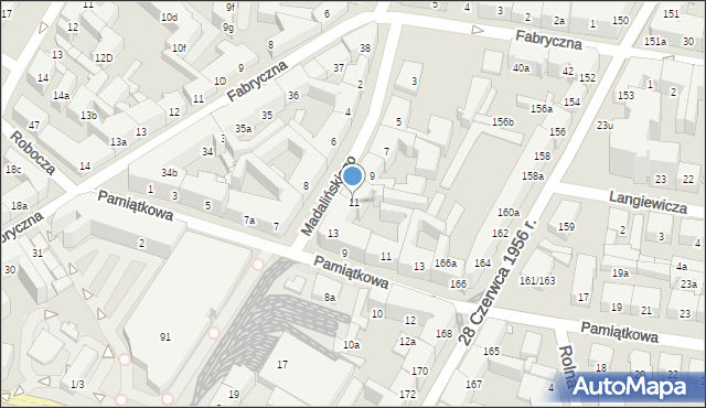 Poznań, Madalińskiego Antoniego Józefa, gen., 11, mapa Poznania