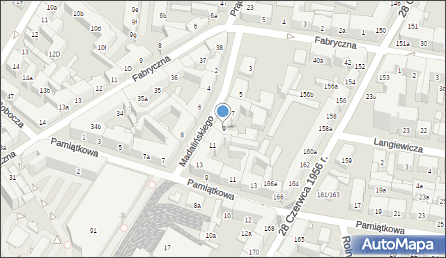 Poznań, Madalińskiego Antoniego Józefa, gen., 9, mapa Poznania