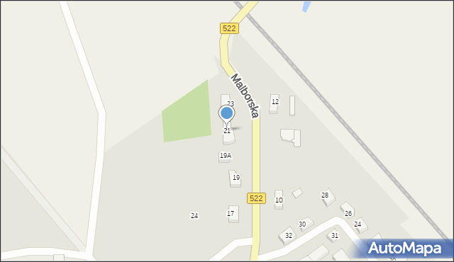 Prabuty, Malborska, 21, mapa Prabuty