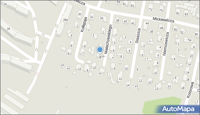 Praszka, Małachowskiego, 8, mapa Praszka