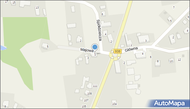 Pruchna, Majowa, 1, mapa Pruchna