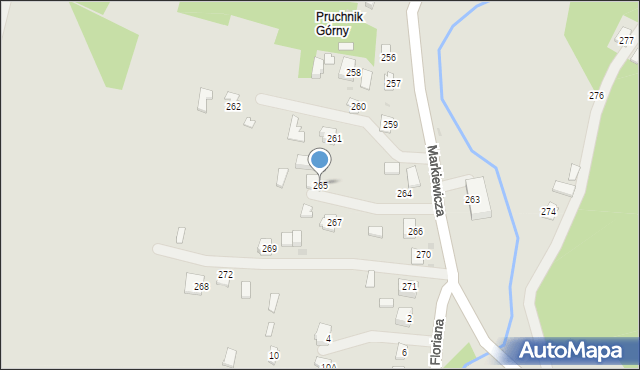 Pruchnik, Markiewicza Bronisława, bł. ks., 265, mapa Pruchnik