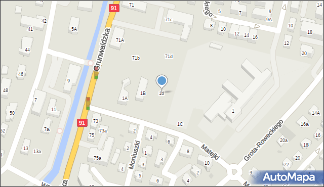 Pruszcz Gdański, Matejki Jana, 1d, mapa Pruszcz Gdański