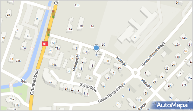 Pruszcz Gdański, Matejki Jana, 6, mapa Pruszcz Gdański