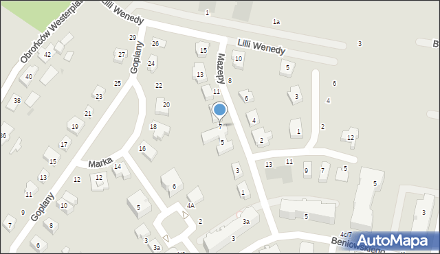 Pruszcz Gdański, Mazepy, 7, mapa Pruszcz Gdański