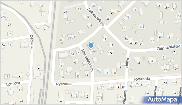 Pruszków, Mazowieckiego Bolesława, 1, mapa Pruszków