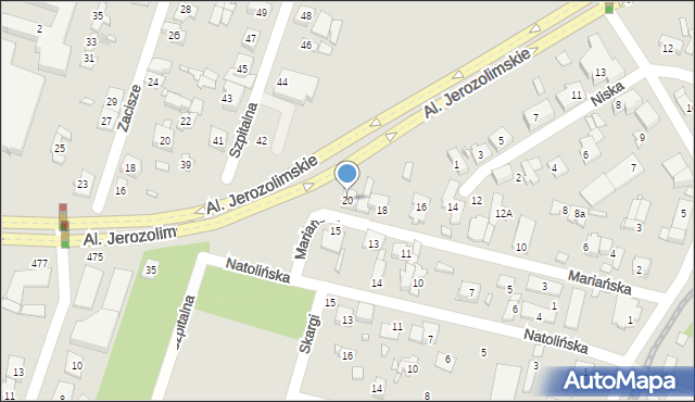 Pruszków, Mariańska, 20, mapa Pruszków