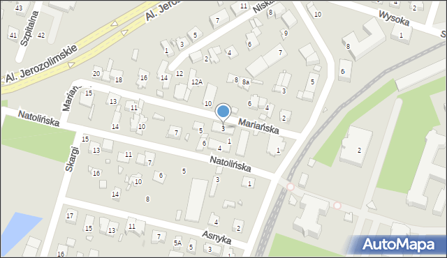 Pruszków, Mariańska, 3, mapa Pruszków
