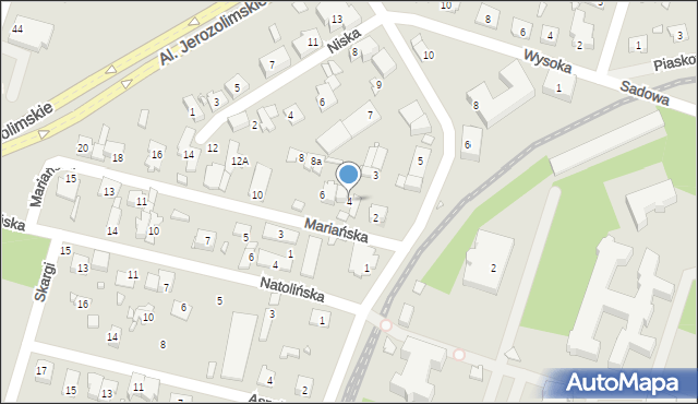 Pruszków, Mariańska, 4, mapa Pruszków