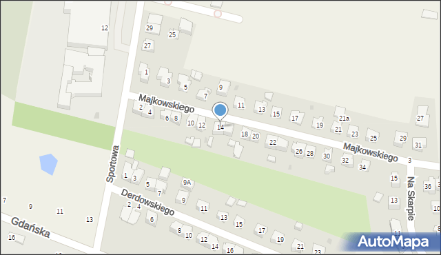 Przodkowo, Majkowskiego Aleksandra, 14, mapa Przodkowo