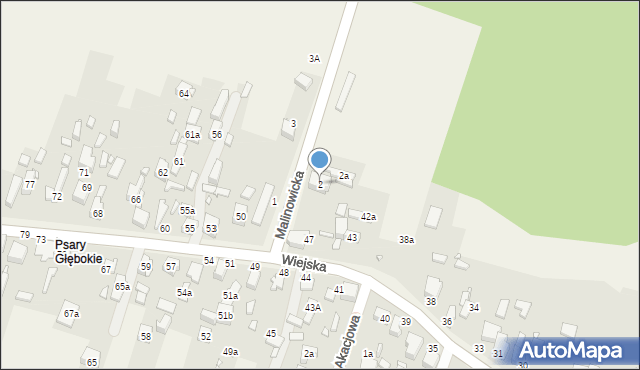 Psary, Malinowicka, 2, mapa Psary